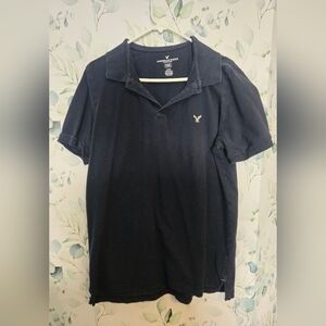 American Eagle Outfitters Men's Dark Navy Polo